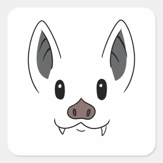 Bat Face Vierkante Sticker (Voorkant)