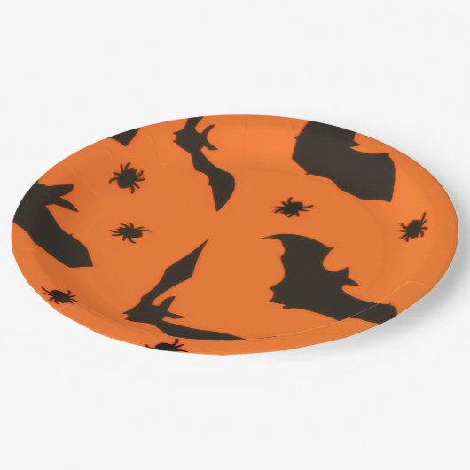 Bat Flying Halloween Papieren Bordje (Gekanteld)