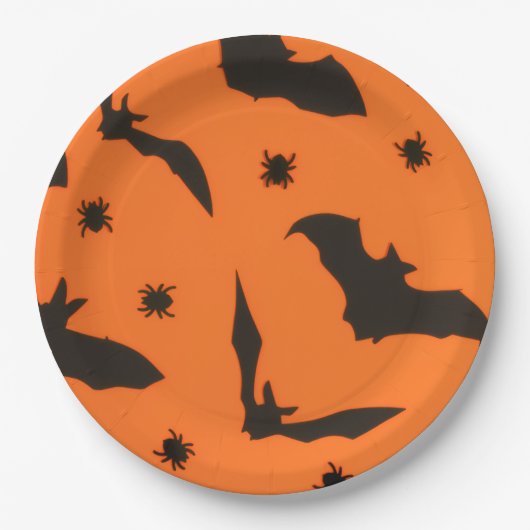 Bat Flying Halloween Papieren Bordje (Voorkant)