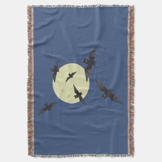 Bat flying in the moon deken (Voorkant Verticaal)