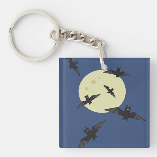 Bat flying in the moon sleutelhanger (voorkant)
