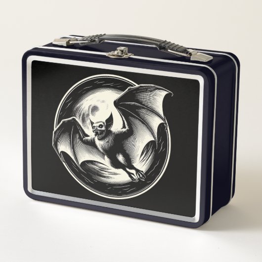 Bat Flying with Moon Behind Goth Horror (Voorkant)