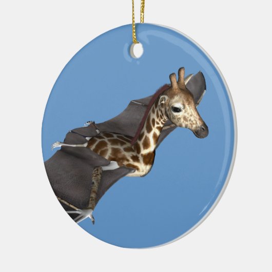 Bat Giraffe Hybrid Keramisch Ornament (Links)