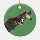 Bat Giraffe Hybrid Keramisch Ornament (Achterkant)