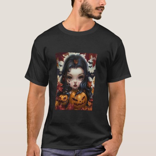 Bat Girl Halloween Pumpkin Shirt (Voorkant)