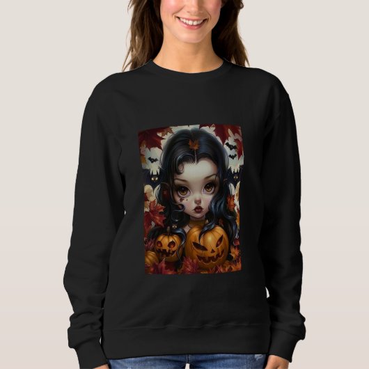 Bat Girl Halloween Pumpkin Shirt (Voorkant)