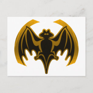 Bat Gold Het museum Zazzle Gifts Briefkaart
