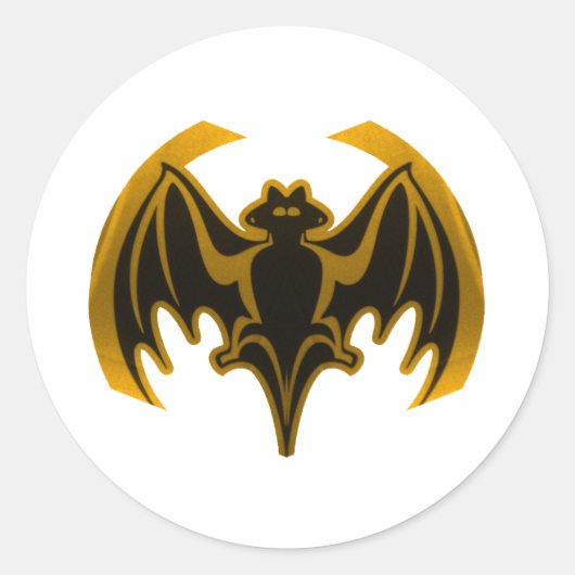 Bat Gold Het museum Zazzle Gifts Ronde Sticker (Voorkant)