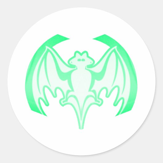 Bat Green Inv Het MUSEUM Zazzle Gifts Ronde Sticker (Voorkant)