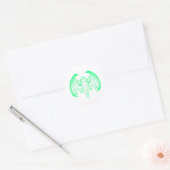 Bat Green Inv Het MUSEUM Zazzle Gifts Ronde Sticker (Envelop)