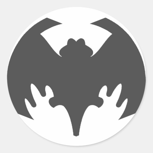 Bat Grey Het museum Zazzle geschenken Ronde Sticker (Voorkant)