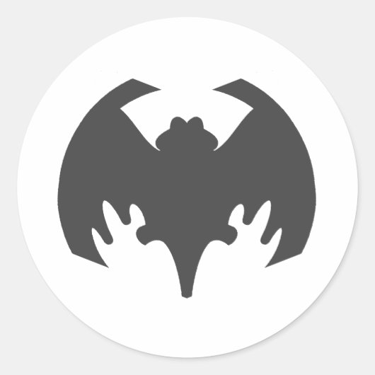 Bat Grey Het museum Zazzle geschenken Ronde Sticker (Voorkant)
