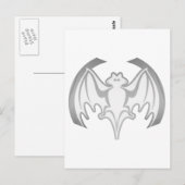 Bat Grey Inv Het MUSEUM Zazzle Gifts Briefkaart (Voorkant / Achterkant)