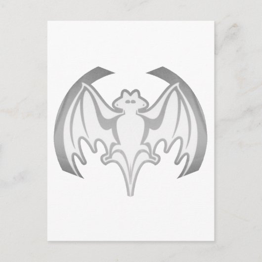 Bat Grey Inv Het MUSEUM Zazzle Gifts Briefkaart (Voorkant)
