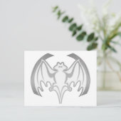 Bat Grey Inv Het MUSEUM Zazzle Gifts Briefkaart (Staand voorkant)