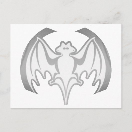 Bat Grey Inv Het MUSEUM Zazzle Gifts Briefkaart (Voorkant)