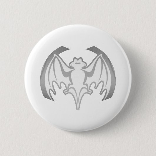 Bat Grey Inv Het MUSEUM Zazzle Gifts Ronde Button 5,7 Cm (Voorkant)