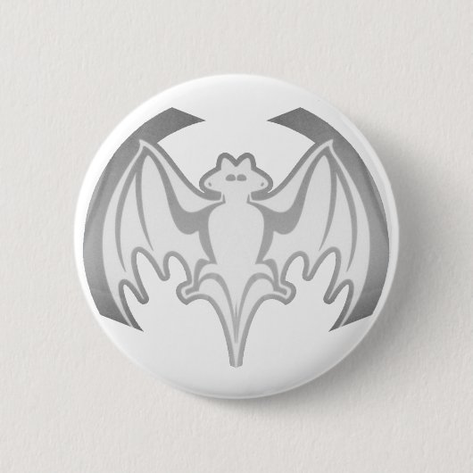 Bat Grey Inv Het MUSEUM Zazzle Gifts Ronde Button 5,7 Cm (Voorkant)