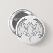 Bat Grey Inv Het MUSEUM Zazzle Gifts Ronde Button 5,7 Cm (Voorkant /achterkant)