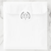 Bat Grey Inv Het MUSEUM Zazzle Gifts Ronde Sticker (Tas)