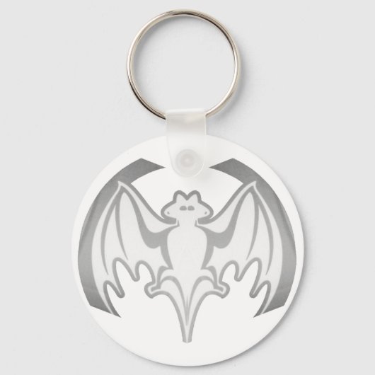 Bat Grey Inv Het MUSEUM Zazzle Gifts Sleutelhanger (Voorkant)