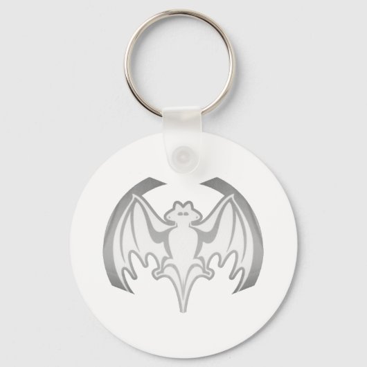 Bat Grey Inv Het MUSEUM Zazzle Gifts Sleutelhanger (Voorkant)