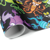 Bat, hagedis, schorpioen en kikker jagen op een ar cadeaupapier (Rol Hoek)