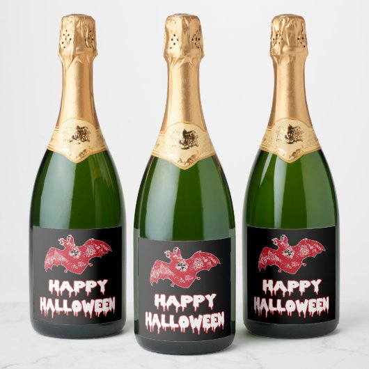 Bat Halloween Bat Kostuums Sparkling Wijnetiket (Flessen)