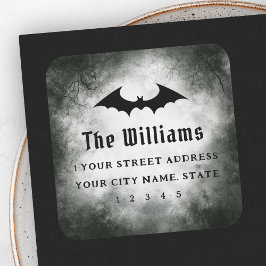 Bat Halloween black grunge retouradres Vierkante Sticker