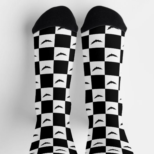Bat Halloween Checker Pattern Sokken (Top)