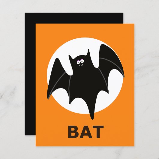 BAT Halloween Flashcard (Voorkant / Achterkant)