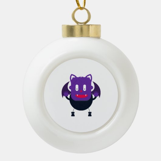 Bat halloween keramische bal ornament (Voorkant)