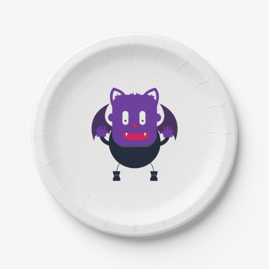 Bat halloween papieren bordje (Voorkant)