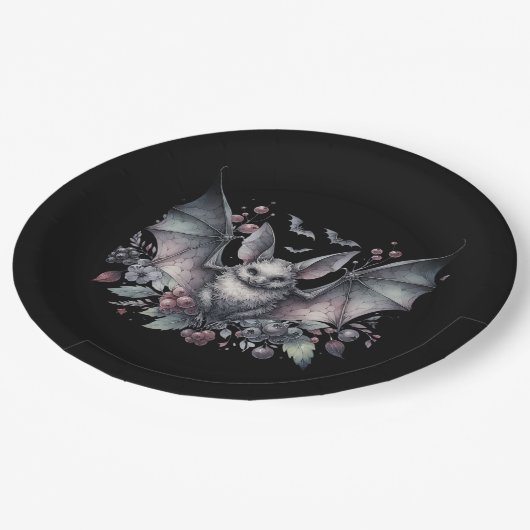 Bat Halloween Papieren Bordje (Gekanteld)