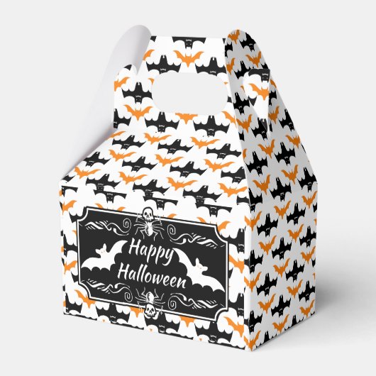 Bat Halloween Pattern Bedankdoosjes (Achterkant)
