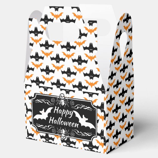 Bat Halloween Pattern Bedankdoosjes (Geopend)