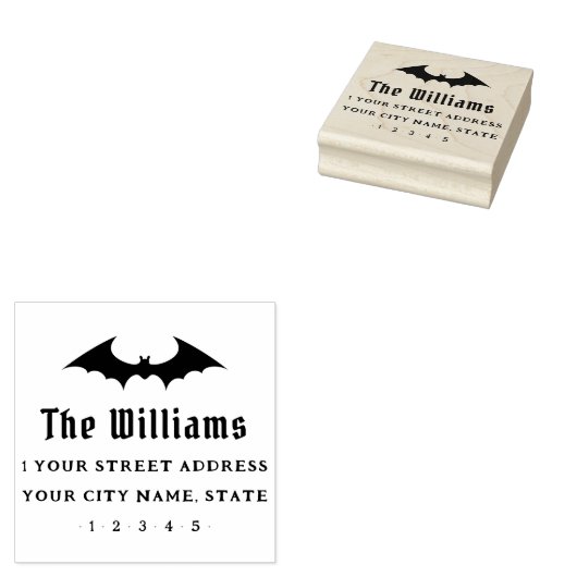 Bat Halloween retouradres Rubberstempel (Gestempeld)