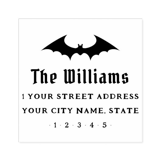 Bat Halloween retouradres Rubberstempel (Afrduk)