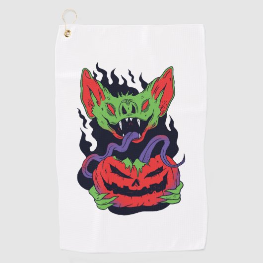 Bat Halloween - Scary Vampire Halloween Pompoen Golfhanddoek (Voorkant)