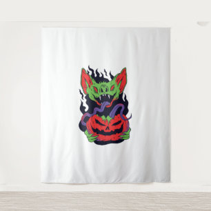 Bat Halloween - Scary Vampire Halloween Pompoen Wandkleed