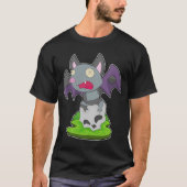 Bat Halloween Skull T-shirt (Voorkant)