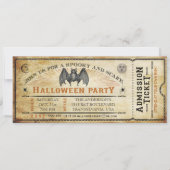 Bat Halloween Ticket Invitation Kaart (Voorkant)