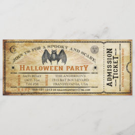 Bat Halloween Ticket Invitation Kaart
