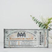 Bat Halloween Ticket Uitnodiging II (Staand voorkant)