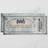 Bat Halloween Ticket Uitnodiging II (Voorkant / Achterkant)