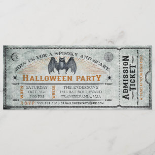 Bat Halloween Ticket Uitnodiging II