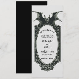 Bat Halloween tot de dood ons deel sparen de datum Kaart
