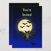 Bat Halloween Uitnodiging (Voorkant / Achterkant)