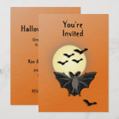 Bat Halloween Uitnodiging (Voorkant / Achterkant)
