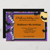 Bat Halloween Verjaardag Kaart (Voorkant / Achterkant)